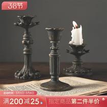 Manta European classical candlestick ornaments Shop bar table decorations Retro candle shooting props