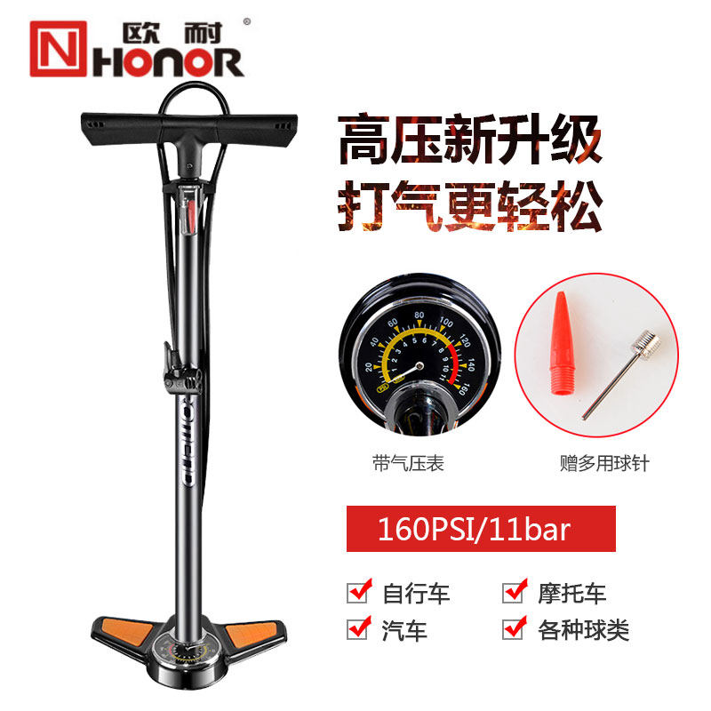 Euroresistant High Pressure Inflator Bike Portable Home Mountaineering Car Motor Bike Air Pressure Meter inflator