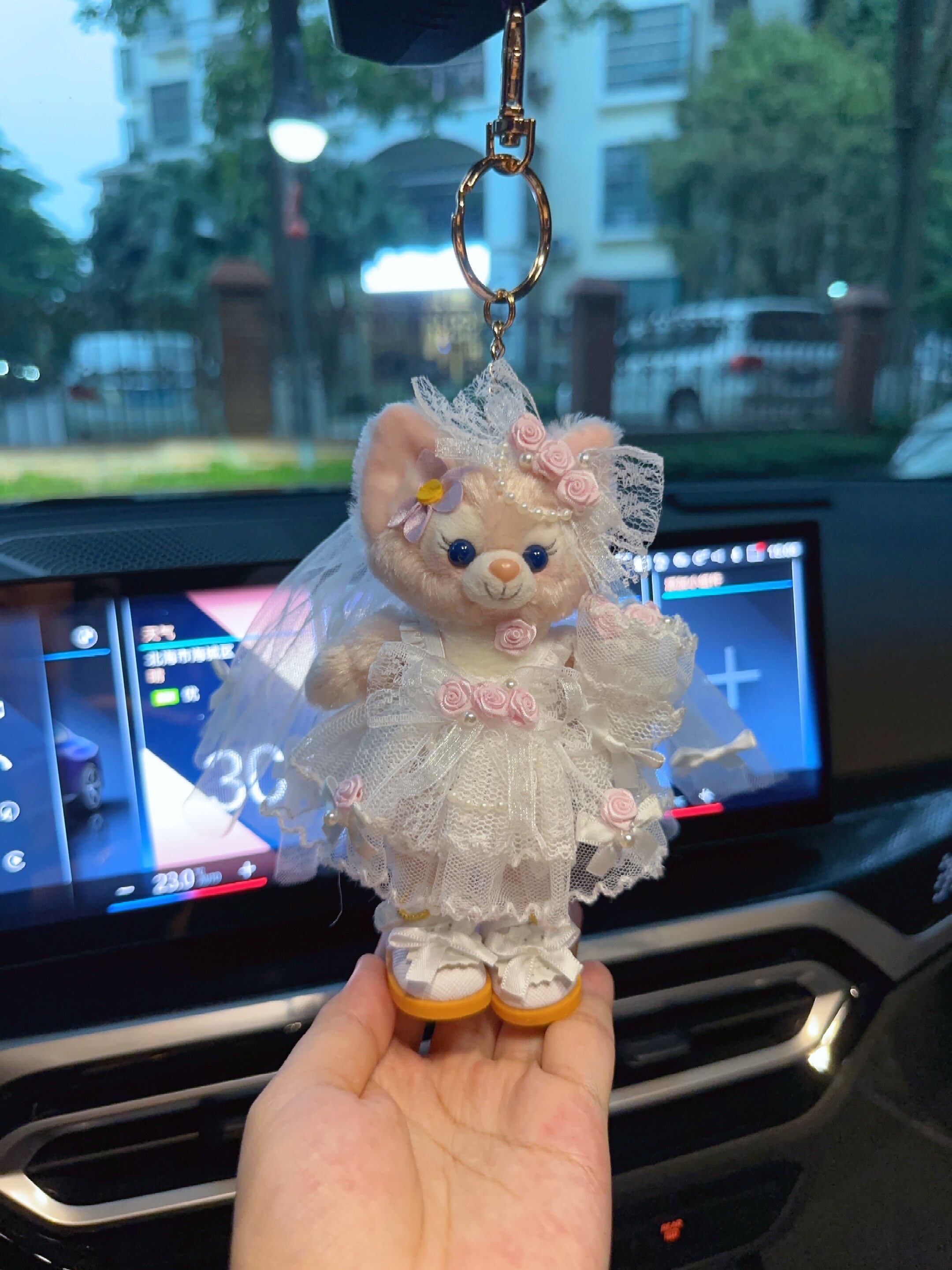棉花娃娃/毛绒玩具娃衣 南风格子钥匙圈玲娜贝儿娃衣冰箱贴挂件尺寸衣服白色蕾丝婚纱礼服