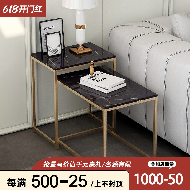 Office Sofa Side Cabinet Small Tea Table Square Tea Table Minima Side Table Side Table Marble Retractable a few light and luxurious corners