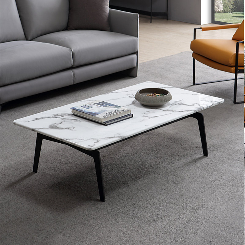 Nordic style coffee table simple modern marble light luxury creative tea table living room small apartment home rectangular iron art