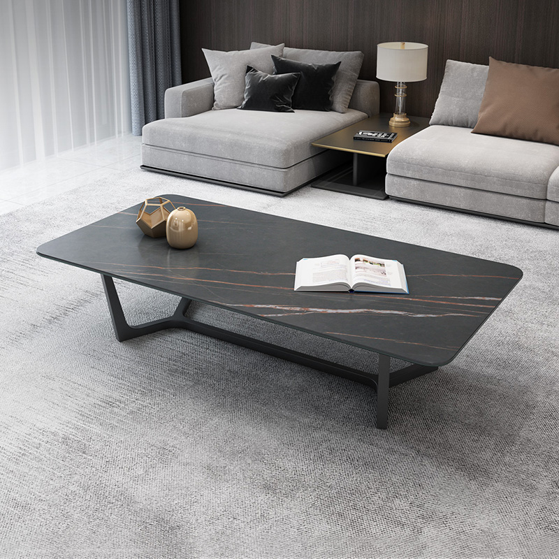 Italian tea table rock plate rectangular Italian style minimalist modern marble small family home office living room furniture