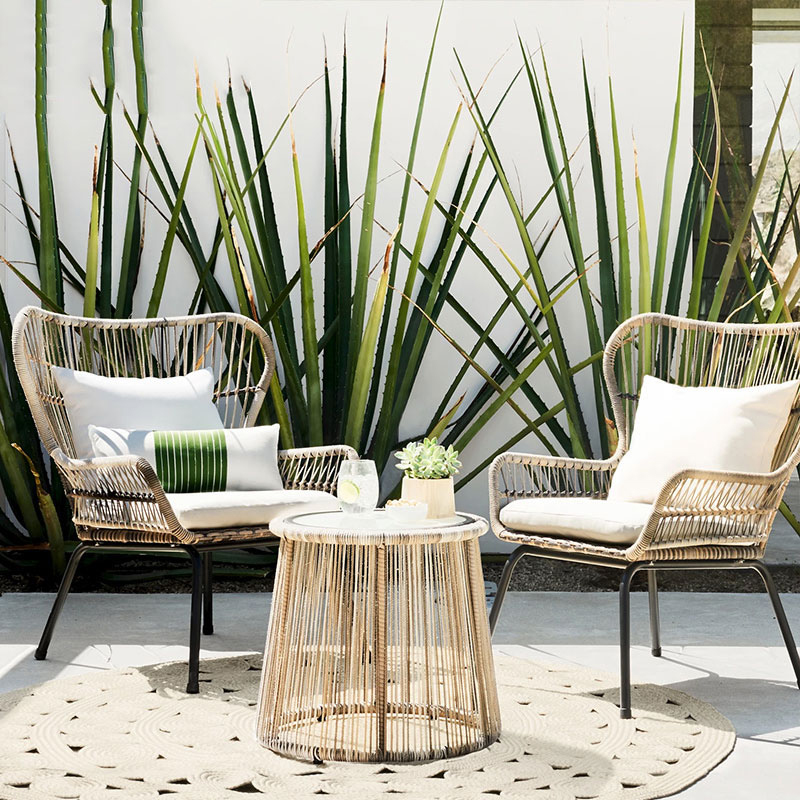 Hotel Folk Rattan Choreography Chair Single Casual Table And Chairs Combined Outdoor Patio Sample Room Sample House Display Center Balcony Small Table And Chairs