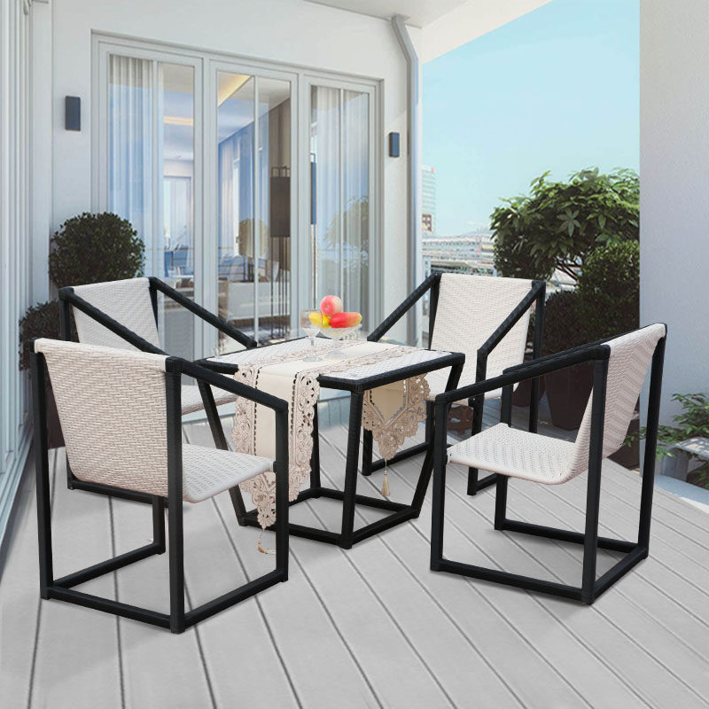 Garden garden weaving rattan table and chair coffee table combination indoor leisure creative coffee bar tea seat rattan chair five-piece set