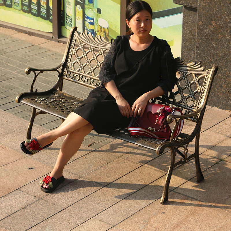 Outdoor park chair bench garden chair outdoor park row chair outdoor wrought iron chair square stool double cast iron backrest