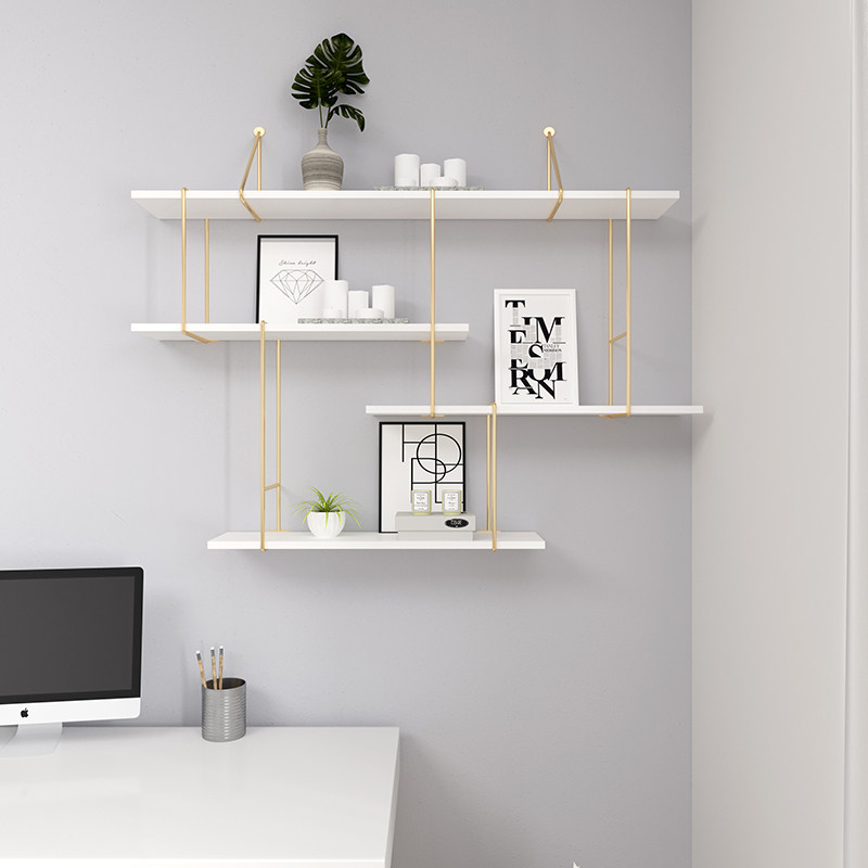 Light Extravagant Bedroom Living Room Wall Shelf Jane About One Lined Partition Mechia Wall-mounted Creativity Free-To-Punch Bookshelves