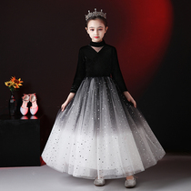 Girl Gown 2021 New Temperament Piano Performance Model Walk Show Fluffy Dress Foreign Air Fashion Princess Dress