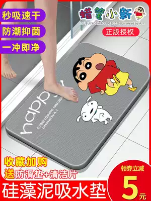 Diatom mud absorbent cool pad non-slip household quick-drying bathroom door outside diatomite floor mat toilet dressing room door foot pad