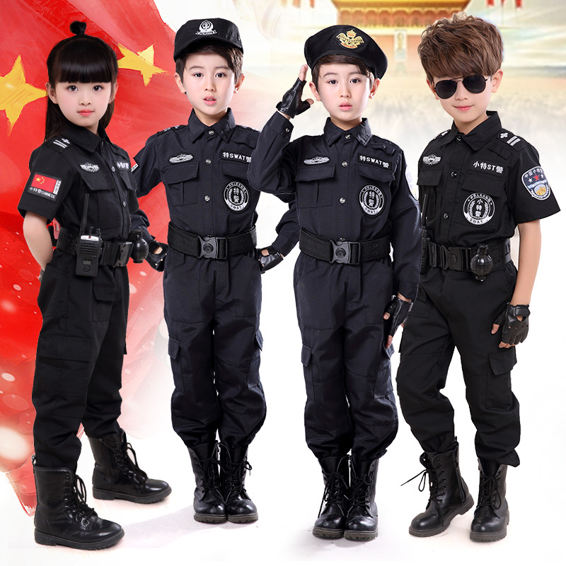 Children's Police Conserve Police Clothing Male Girls Police Officer Traffic Police Conserve Little Uniform Branch Summer Out Conserved COS Little Police