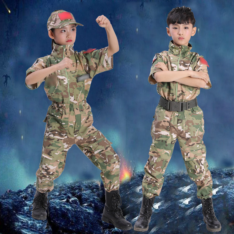 Children's camouflage uniform suit special forces summer short-sleeved primary and secondary school students military training summer camp six one men's and women's costumes