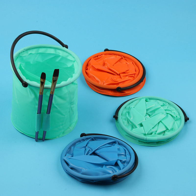 Wash pen bucket foldable retractable multi-function rubber canvas bucket children's art student portable small shabu pen holder Chinese painting color paint gouache painting watercolor painting acrylic painting art storage water