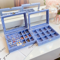 Jewelry storage box dustproof Jewelry necklace earrings box portable small exquisite stalls display stand
