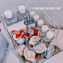 Desktop Net red mask storage box toilet cosmetics acrylic students Japanese dressing table finishing shelf