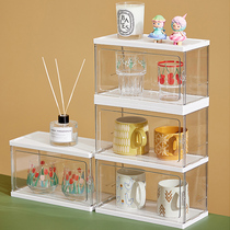 Dust-proof water glass containing case for cup holder water cup tea cup set object shelf desktop light extravagant net red and creative multifunction