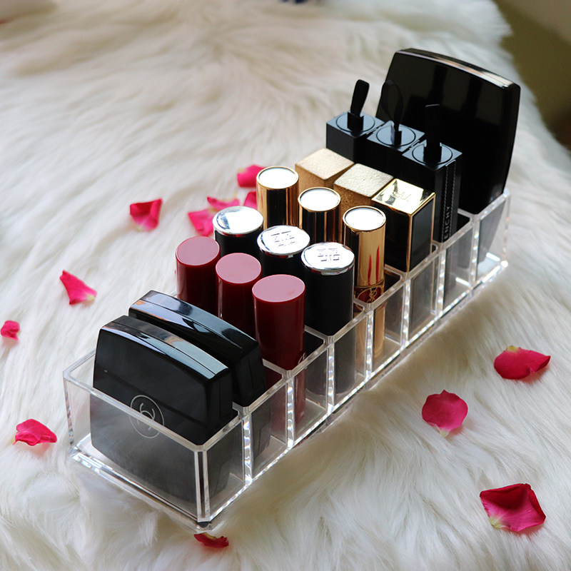 Large number transparent acrylic pink cake eye shadow containing layer rack mouth red containing box nail polish desktop cosmetic containing box