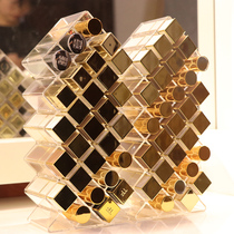 Net red lipstick storage box with cover dust desktop lip glaze multi-grid cosmetics lipstick rack portable dormitory storage box