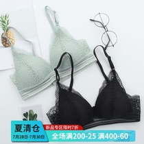 French sexy and comfortable rimless big chest show small gathering bra ultra-thin triangle cup bralette underwear women