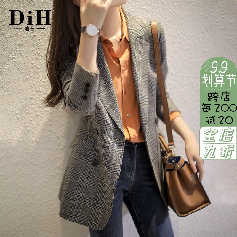 Plaid small suit jacket female small casual temperament fashion 2022 new spring and summer professional suit women's top