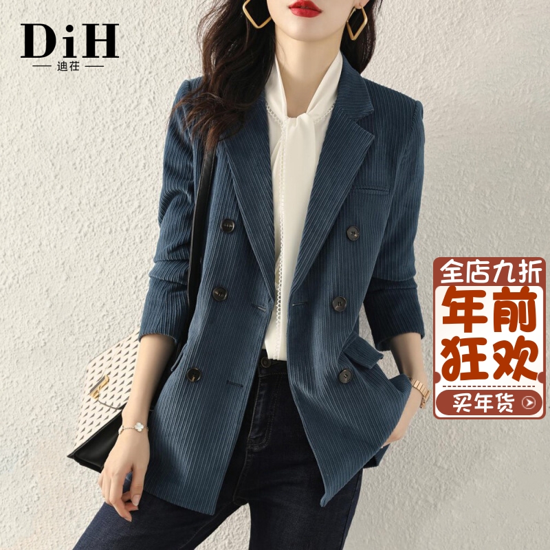 Corduroy suit jacket female small temperament 2022 new trendy fashion professional casual suit female jacket