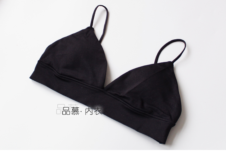 Châu âu và Hoa Kỳ không có vòng thép áo ngực sexy sâu V tam giác cup bikini mỏng dây đeo vai với ngực pad kích thước lớn mỏng cup đồ lót