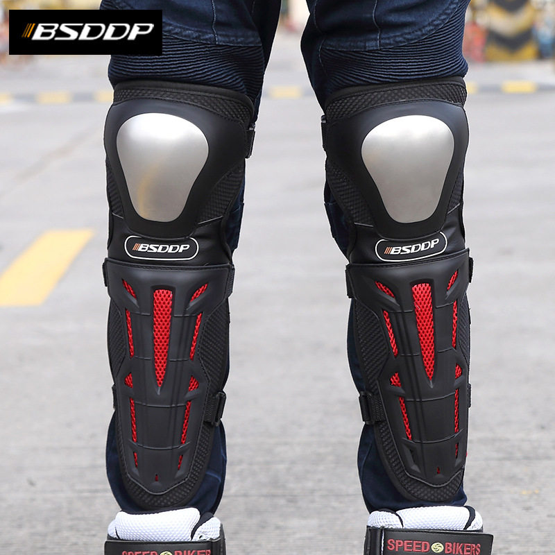 摩托车护膝护肘机车护具越野防风防寒骑行防摔不锈钢护膝四件套秋