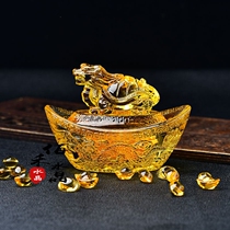 100 Wo Crystal Gold Yuanbao Poly Treasure Pot swing piece Fortune Gathering Treasure Turtle Home Xuanguan Adornment New Year Gifts