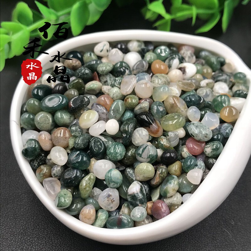 Natural crystal gravel water grass agate gravel grass green agate fish tank stone cobble gravel fish tank building stone