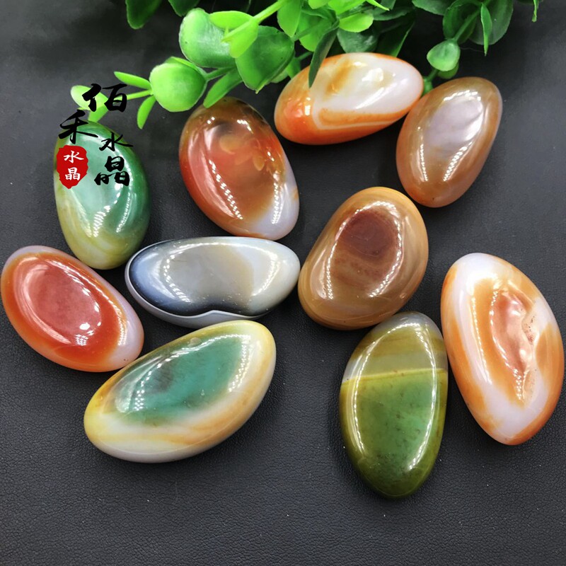 Natural crescent agate rain stone pebbles rough crystal rubble ornament demagnetizing stone for Buddha fish tank flower pot landscaping