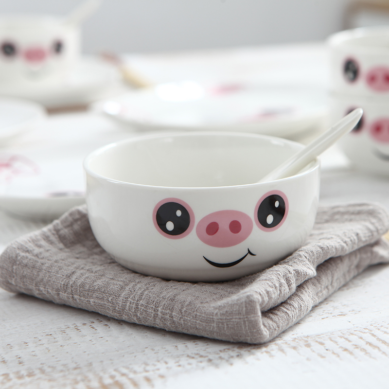 Fu kang resistant express cartoon dishes suit ceramics tableware 0 m the dishes chopsticks combination of household jobs