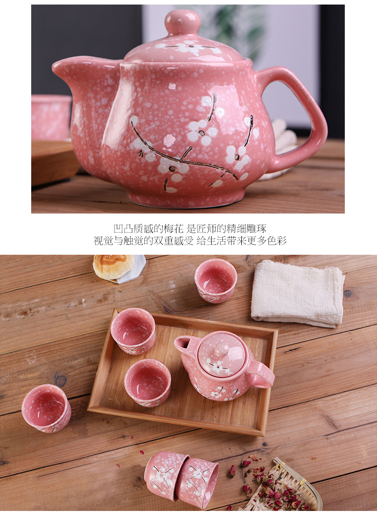 Creative ceramic tea set snowflakes glaze and wind restoring ancient ways kung fu tea brewing utensils 1 6 small teapot tea cups