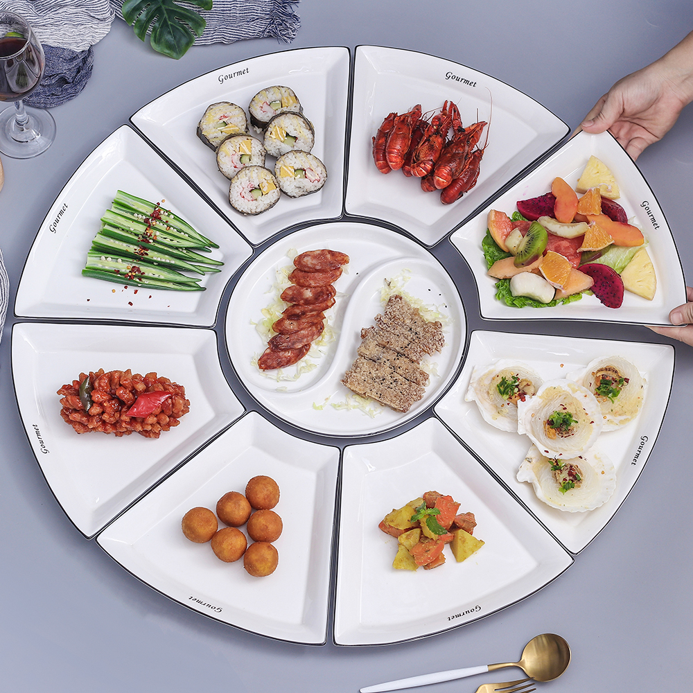 Fu kang, French classic ceramic series banquet tableware crisper bowl spoon, bowl chopsticks tube seasoning jar of suit