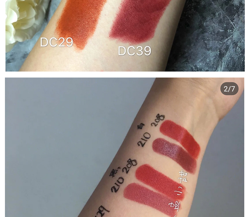 Son môi flormar Thổ Nhĩ Kỳ dc29 bẩn màu cam bí ngô màu đen ống 208 nhung mờ mờ vàng ống son môi - Son môi son môi cao cấp