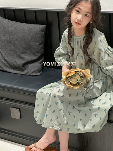 Летнее платье, детская юбка, детская одежда, в западном стиле, в цветочек, подходит для подростков