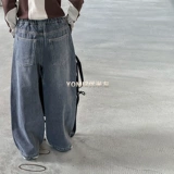 Джинсы, детские штаны, детская одежда, в западном стиле, свободный прямой крой, подходит для подростков, осенние