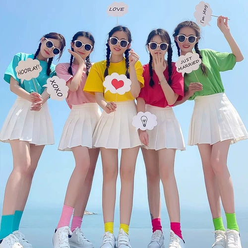 Хлопковая летняя тонкая футболка с коротким рукавом для отдыха, в корейском стиле