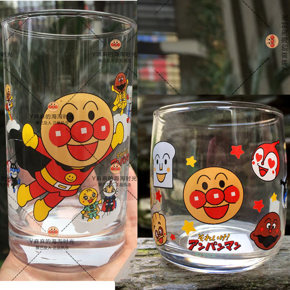 Japanese Bread Superman children's glass drinking cup baby breakfast drinking milk cup milk cup heat-resistant and microwaveable