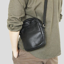 Blue Leather Men Shoulder Bag Leather shoulder bag Mini Mens Bag Fashion Japanese Cowhide Small Satchel Bag