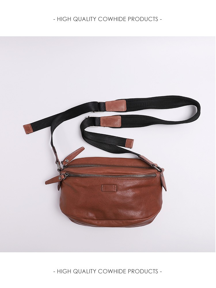 Blue Leather Furniture Men's Youth Genuine Leather Skew Satchel Head Layer Bull Leather Single Shoulder Bag Large Capacity Casual Twill Bag Soft Leather Man Bag