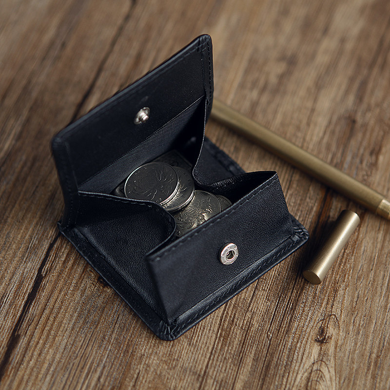 Blue Leather Goods Men's Leather Coin Purse Women's Leather Coin Purse Simple Fashion Portable Ultra-thin Small Coin Purse