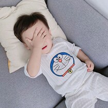 Baby air conditioning suit 2021 new boy girl girl summer fit children handsome tide clothes childrens home clothes pyjamas