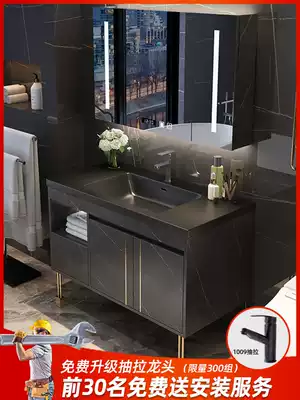 Microcrystalline rock bathroom cabinet Powder room sink hand washing basin cabinet combination one bathroom set floor