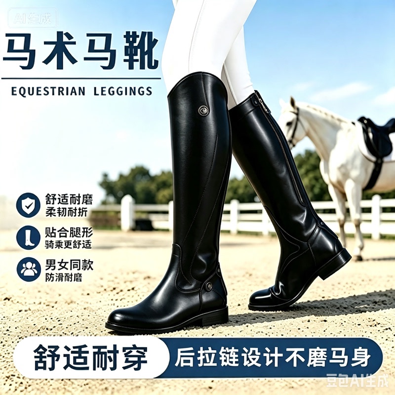 Equestrian Boots for Men and Women, Professional High-Top Thick-Heeled Riding Boots for Children, Long-Leg Zipper Leggings, Horse Riding Boots Equestrian Boots for Men and Women, Professional High-Top Thick-Heeled Riding Boots for Children, Long-Leg Zipper Leggings, Horse Riding Boots