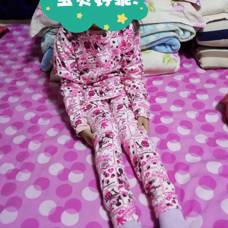 Quần áo mùa thu và mùa đông quần áo trẻ em nữ đồ lót nhiệt dày cộng với bộ đồ nhung 7-8-9-10-11 tuổi Quần áo mùa thu pijama bé trai