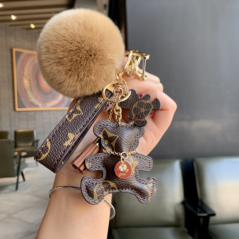 European and American Trend Key Buttons Female Cortical Cubs Creative Personality Car Key Necklace Men and women Lovers Bag Hanging Accessories