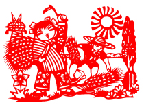 Send 2 pieces of farmers farmland harvesting rice labor rice paper caring for grain cultivated land hollow carving and paper-cutting finished products