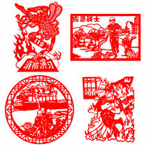 Send 2 pieces of fire safety production education firefighter hidden dangers fire extinguisher publicity culture paper-cut finished product