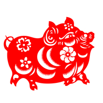 Send 2 pieces of zodiac pig animals folk traditional blessing paper-cuts festive Spring Festival window grilles 12 zodiac paper-cuts finished products