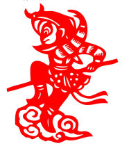 Send 2 pieces of Journey to the West window grilles rice paper cartoons Monkey King Pig Bajie Tang Monk and Monk Sha paper-cut finished products