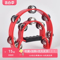 KTV hand bell double row bell ring adult percussion plastic tambourine large double layer Dunhuang half-moon bell