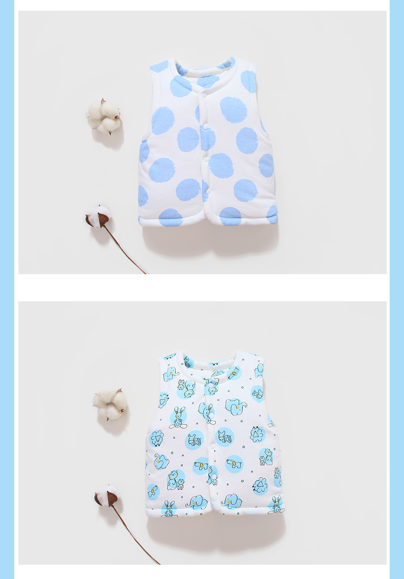 Áo vest cho bé xuân hè thu đông bé gái 0-1 tuổi ấm áp mặc áo cotton bảo vệ bụng sơ sinh vest vai bông. - Áo ghi lê áo gile phao trẻ em cao cấp
